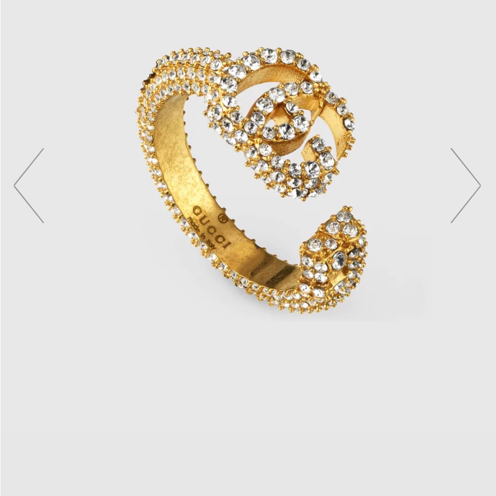 Double G Key Ring with Crystals